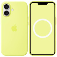 Чохол Silicone case (AAA) with Magsafe and Animation для Apple iPhone 17 (6.3") Neon Yellow