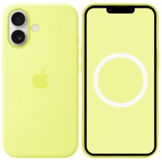 Чохол Silicone case (AAA) with Magsafe and Animation для Apple iPhone 17 (6.3") Neon Yellow