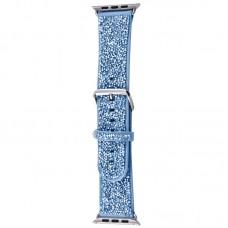 Ремінець Bling World Rock Diamond для Apple Watch 42/44/45/46/49mm Блакитний