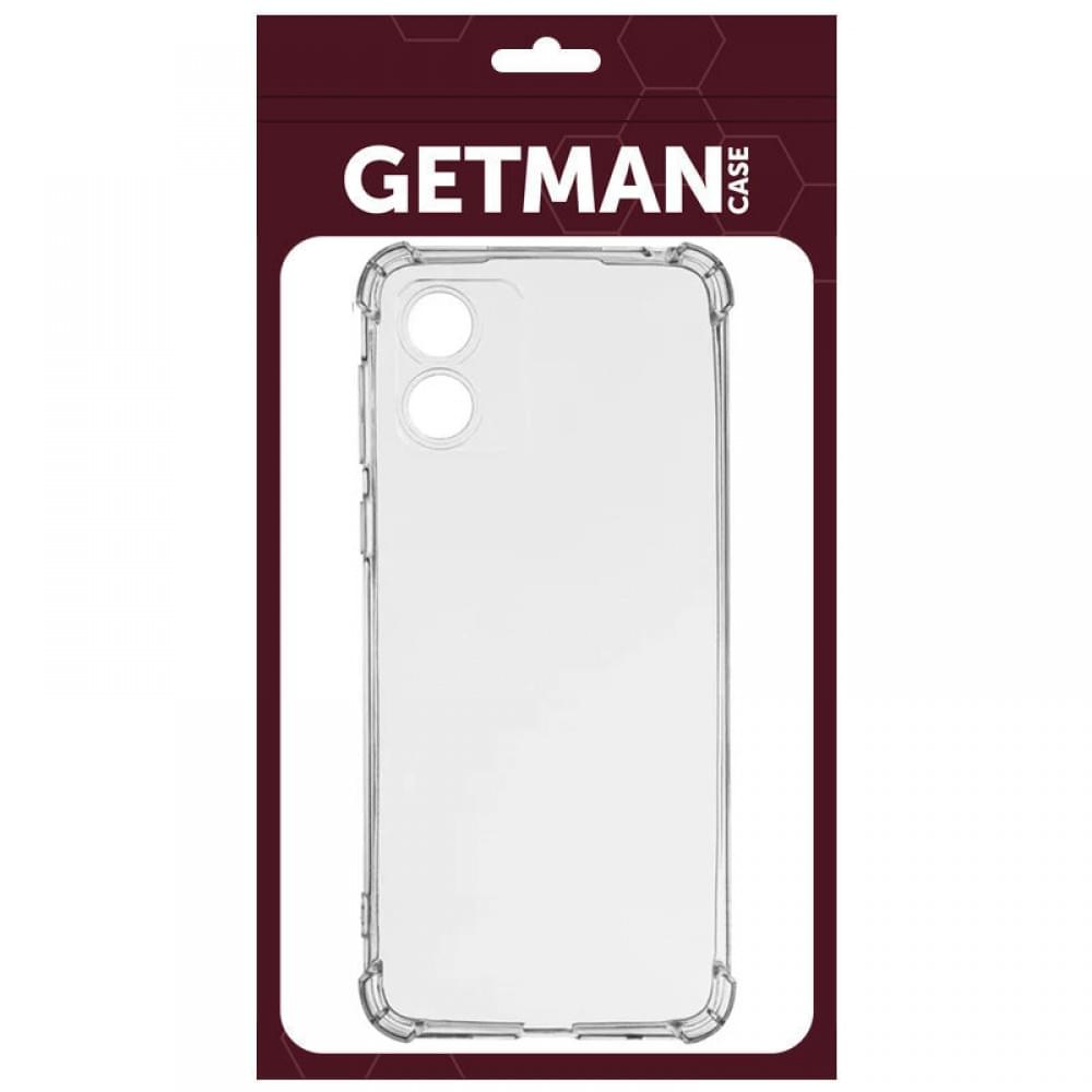 TPU чохол GETMAN Ease logo посилені кути Full Camera для Motorola Moto E13 Безбарвний (прозорий)