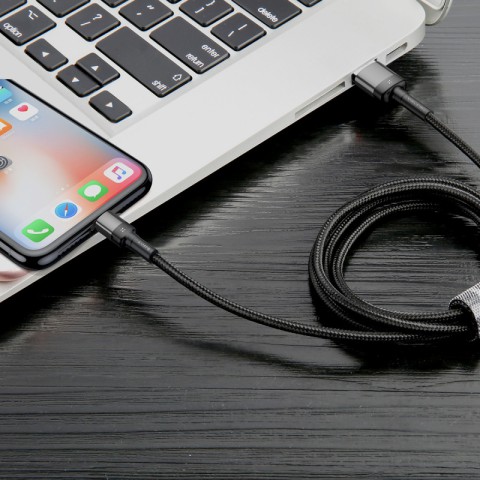 Дата кабель Baseus Cafule Lightning Cable Special Edition 2.4A (1m) (CALKLF-G) Сірий