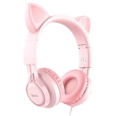 Накладні навушники Hoco W36 Cat ear (3.5mm/1.2m) Pink
