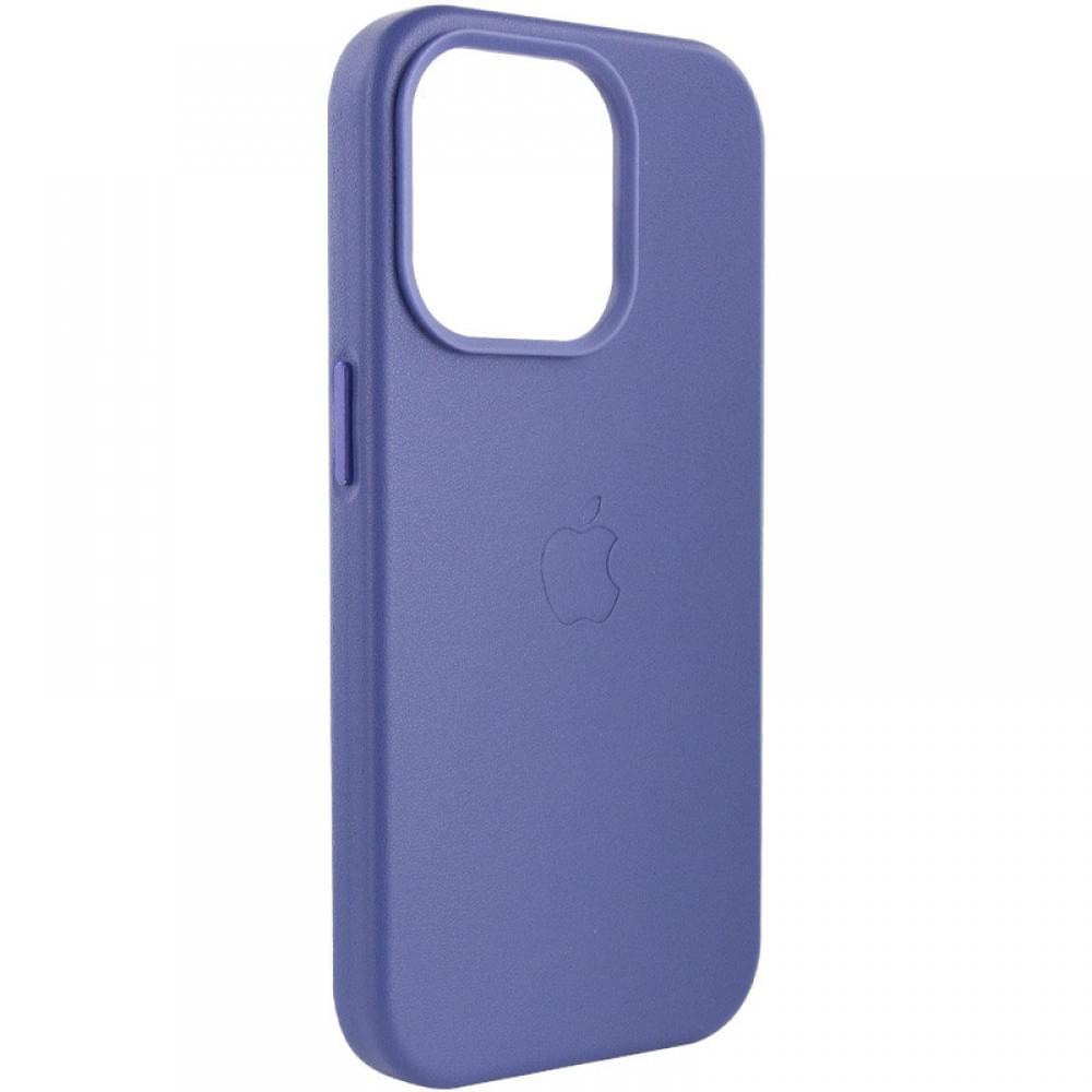 Шкіряний чохол Leather Case (AA Plus) with MagSafe для Apple iPhone 14 Pro (6.1") Wisteria