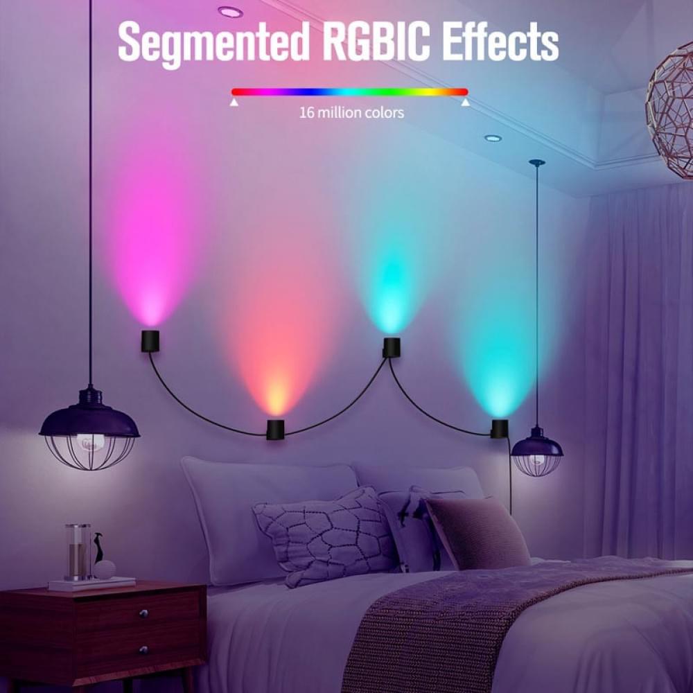 Настенная LED лампа RGB Intelligent wall lamp 6 pcs with Bluetooth European plug with app