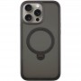 TPU+PC чохол Metal Buttons with MagSafe Colorful HQ Ring для Apple iPhone 15 Pro Max (6.7") Black