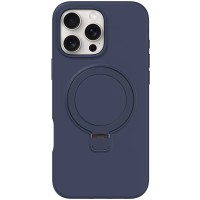 Чохол Silicone Case Full Protective NO LOGO with Ring для Apple iPhone 16 Pro Max (6.9") Dark Blue
