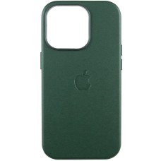 Шкіряний чохол Leather Case (AAA) with MagSafe and Animation для Apple iPhone 16 Pro (6.3") Green