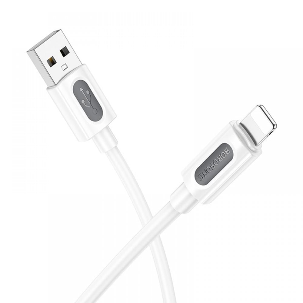 Дата кабель Borofone BX114 Structure USB to Lightning 2.4A (1m) White