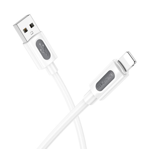 Дата кабель Borofone BX114 Structure USB to Lightning 2.4A (1m) White