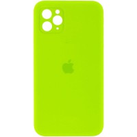 Чохол Silicone Case Square Full Camera Protective (AA) для Apple iPhone 11 Pro (5.8") Салатовий / Neon green