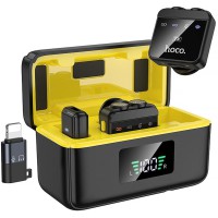 Петличний бездротовий мікрофон Hoco L17 Dual-mic magnetic (Lightning/Type-C) Black