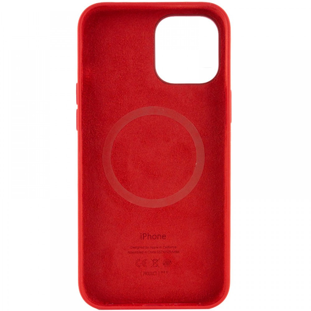 Чохол Silicone case (AAA) with Magsafe and Animation для Apple iPhone 12 Pro / 12 (6.1") Червоний / Red