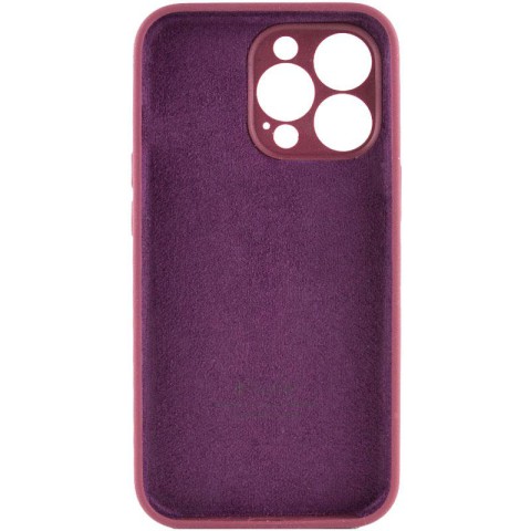 Чохол Silicone Case Full Camera Protective (AA) для Apple iPhone 15 Pro Max (6.7") Бордовий / Plum
