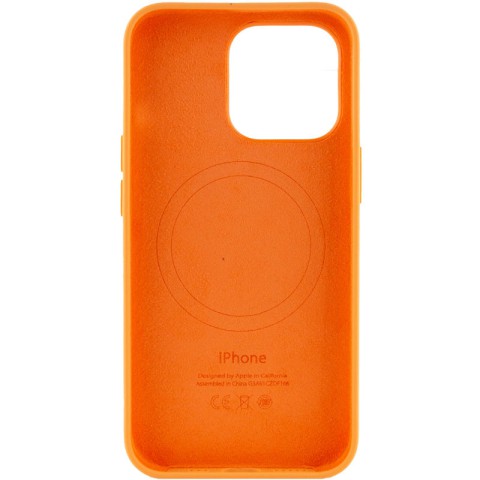 Чохол Silicone case (AAA) with Magsafe and Animation для Apple iPhone 13 Pro Max (6.7") Помаранчевий / Marigold