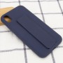 Чохол Silicone Case Hand Holder для Apple iPhone XS Max (6.5") Темно-синій / Midnight blue