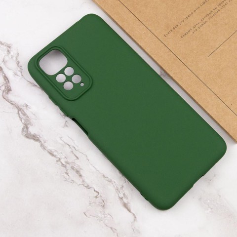 Чохол TPU GETMAN Liquid Silk Full Camera для Xiaomi Redmi Note 11 (Global) / Note 11S Зелений / Dark green