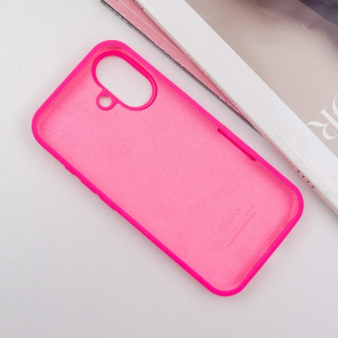 Чохол Silicone Case Full Protective (AA) для Apple iPhone 16 (6.1") Рожевий / Barbie pink