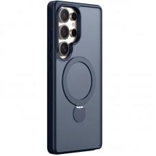 TPU+PC чохол MagSafe Colorful HQ Ring для Samsung Galaxy S24 Ultra Dark Blue
