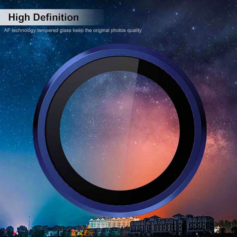 Захисне скло Metal Classic на камеру (у упак.) для Apple iPhone 15 Pro (6.1") / 15 Pro Max (6.7") Синій / Dark Blue