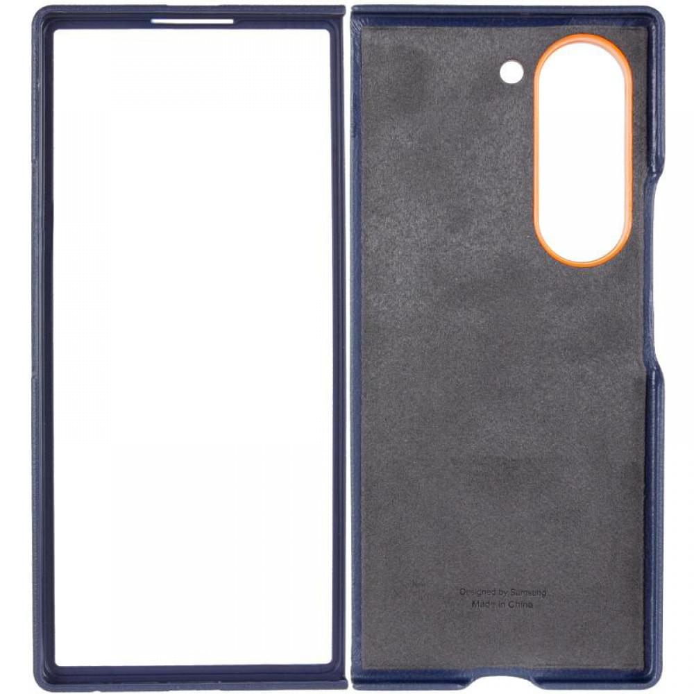 Шкіряний чохол Leather Case (AAA) для Samsung Galaxy Z Fold6 Navy