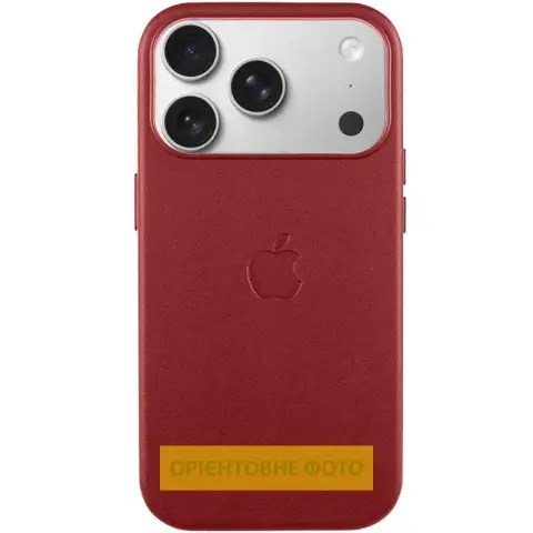 Чохол шкіряний Leather Case (AA) with MagSafe and Animation для Apple iPhone 17 Air (6.5") Crimson