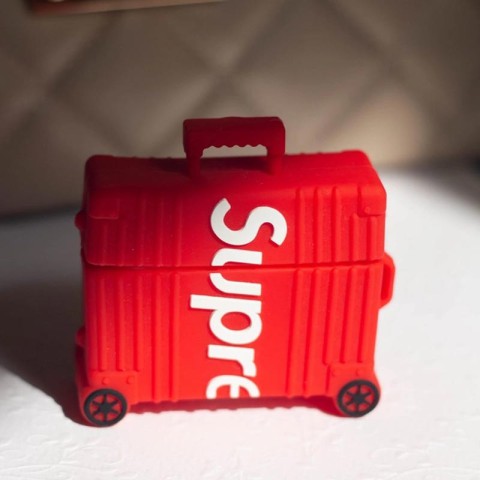 Силіконовий футляр Brand для навушників AirPods 3 + кільце Supreme red