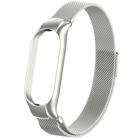 Ремінець Milanese Loop Design для Xiaomi Mi Band 5/6 Срібний