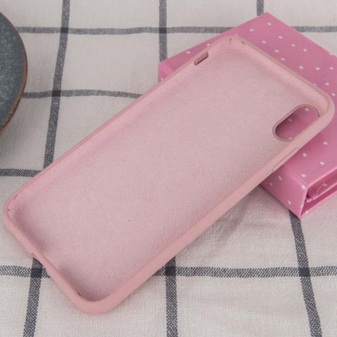 Чохол Silicone Case Full Protective (AA) NO LOGO для Apple iPhone X / XS (5.8") Рожевий / Pink Sand