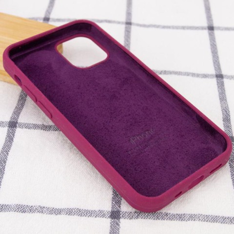 Чохол Silicone Case Full Protective (AA) для Apple iPhone 12 Pro / 12 (6.1") Бордовий / Maroon