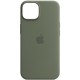 Чохол Silicone case (AAA) with Magsafe and Animation для Apple iPhone 14 (6.1") Зелений / Olive