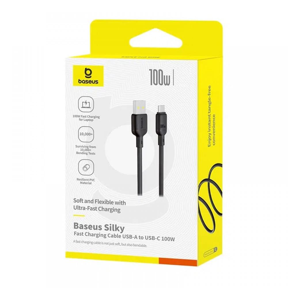 Дата кабель Baseus Silky Series OS Fast Charging USB to Type-C 100W (2m) (P10377703) Cluster Black