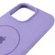 Чохол Silicone Case Full Protective (AA) V2 with MagSafe для Apple iPhone 15 (6.1") Бузковий / Dasheen
