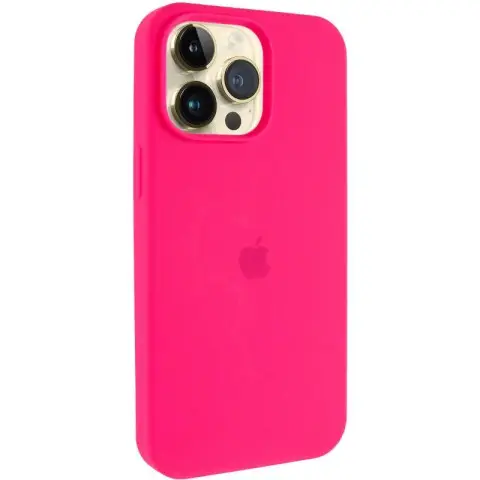 Чохол Silicone Case (AA) Logo with MagSafe для Apple iPhone 14 Pro Max (6.7") Рожевий / Barbie pink