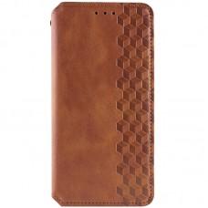 Шкіряний чохол книжка GETMAN Cubic (PU) для Xiaomi Redmi Note 13 5G Коричневий
