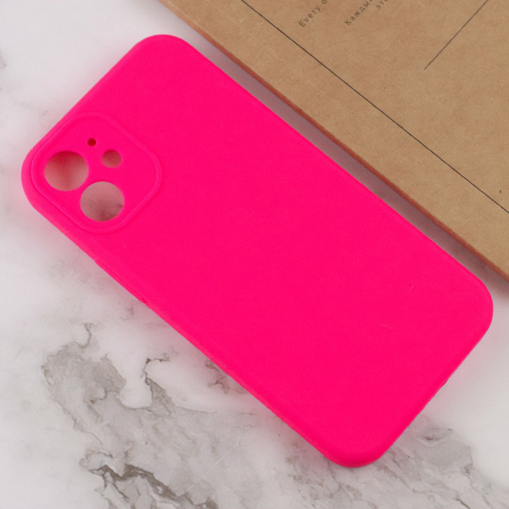 Чохол Silicone Case Full Camera Protective (AA) NO LOGO для Apple iPhone 12 (6.1") Рожевий / Barbie pink