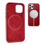 Шкіряний чохол Leather Case (AAA) with MagSafe для Apple iPhone 12 Pro / 12 (6.1") Red