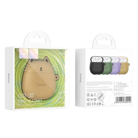 Бездротові TWS навушники Hoco EW45 Cat Case Caramel Cat