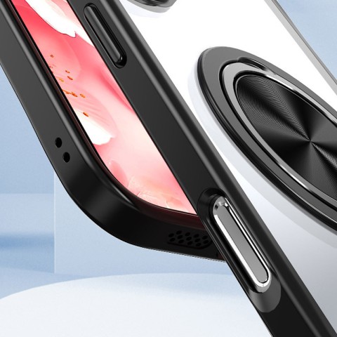 TPU+PC чохол Metal Ring with MagSafe для Apple iPhone 16 Pro (6.3") Чорний