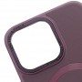 Шкіряний чохол Bonbon Leather Metal Style with MagSafe для Apple iPhone 13 (6.1") Бордовий / Plum