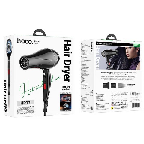 Фен для волосся Hoco HP12 Hot and cold air (1450W) Black