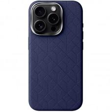 Шкіряний чохол Carved with MagSafe для Apple iPhone 16 Pro (6.3") Blue