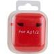 Силіконовий футляр з мікрофіброю для навушників Airpods 1/2 Червоний / Red