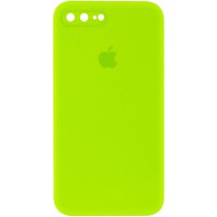 Чохол Silicone Case Square Full Camera Protective (AA) для Apple iPhone 7 plus/8 plus (5.5") Салатовий / Neon green