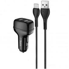 АЗП Hoco Z36 (2USB/2.4A) + Type-C Чорний