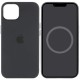 Чохол Silicone case (AAA) with Magsafe and Animation для Apple iPhone 15 Plus (6.7") Чорний / Black