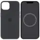 Чохол Silicone case (AAA) with Magsafe and Animation для Apple iPhone 15 Plus (6.7") Чорний / Black