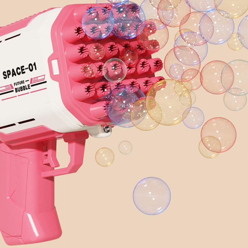 Пістолет для мильних бульбашок Bubble Gun 698-20 з насадками на 32/45 отворів 50ml Pink