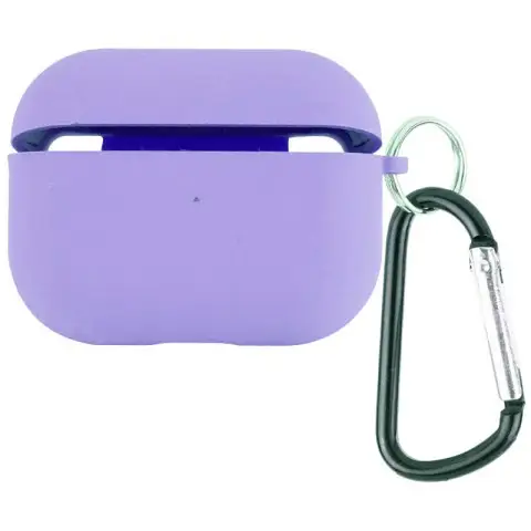 Силіконовий футляр з мікрофіброю для навушників Airpods 3 Бузковий / Dasheen