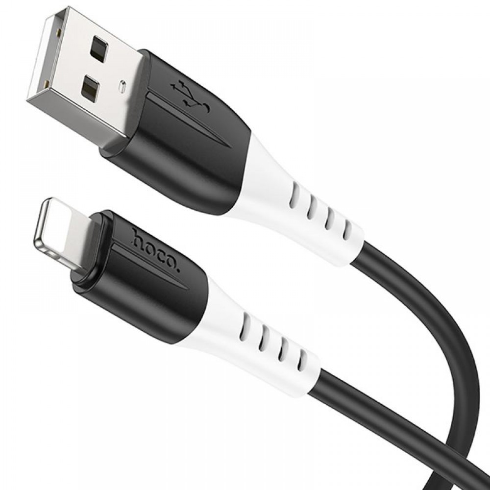 Дата кабель Hoco X82 Silicone USB to Lightning 2.4A (1m) Black