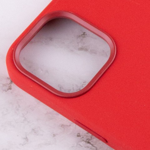 Чохол Silicone case (AAA) with Magsafe and Animation для Apple iPhone 12 Pro / 12 (6.1") Червоний / Red